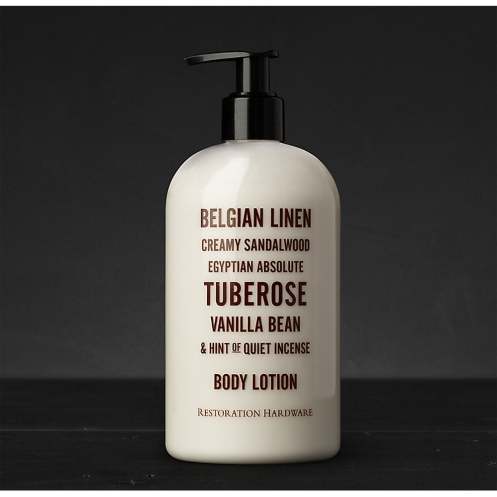 RH RESTORATION HARDWARE Body Lotion 16oz Belgian Linen Tuberose Pump Bottle NEW